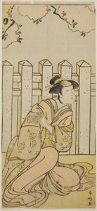 Skådespelaren Osagawa Tsuneyo II som Onoe i pjäsen Haru no Nishiki Date-zome Soga, uppförd på Nakamura-teatern under fjärde månaden 1790 av Katsukawa Shunkо̄