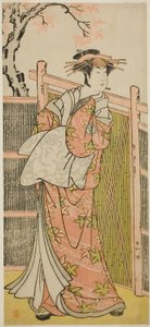 Skådespelaren Sawamura Sojuro III som kurtisanen Takaos ande i pjäsen Takao Daimyojin Momiji no Tamagaki, uppförd på Nakamura-teatern i den sjunde månaden 1787 av Katsukawa Shunkо̄