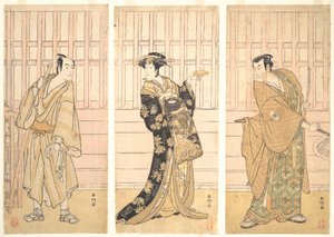 I rummet i Yoshiwaras hus, ca. 1788. av Katsukawa Shunko