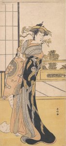 Skådespelaren Segawa Kikunojo 3:e i en kvinnlig roll, ca. 1780.