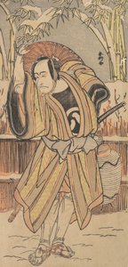 Den femte Ichikawa Danjuro som en man i vinterkläder, daterad 1788. av Katsukawa Shunko