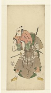 Skådespelaren Sawamura Sojuro II redo att slåss av Katsukawa Shunsho