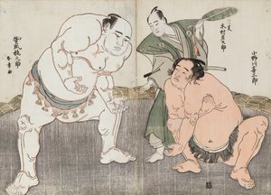 Onagawa Ki Saburo Draft: Tanikaze Kajinosuke Perf r Min G Te Shiriki Member Te Hyo, domare D av Kimura Shosuke av Katsukawa Shunsho
