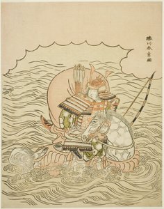 Taira no Atsumori Rijin och Tei Sea av Katsukawa Shunsho