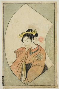 Skådespelaren Anegawa Shinshiro II, från "A Picture Book of Stage Fans (Ehon butai ogi)" av Katsukawa Shunsho