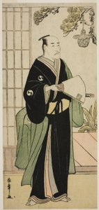 Skådespelaren Ichikawa Danjuro V som Oboshi Yuranosuke i pjäsen Kanadehon Chushingura, framförd på Nakamura Theatre i den femte månaden, 1783 av Katsukawa Shunsho