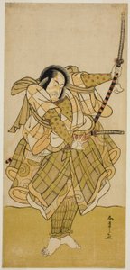 Skådespelaren Ichikawa Monnosuke II i en oidentifierad roll av Katsukawa Shunsho