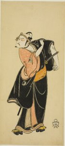 Skådespelaren Ichikawa Raizo I som Hanakapado no Sukeroku i pjäsen "Hitokidori Harutsuge Soga" av Katsukawa Shunsho