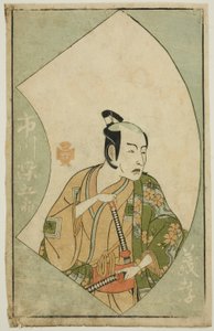 Skådespelaren Ichikawa Somegoro, från "A Picture Book of Stage Fans (Ehon butai ogi)" av Katsukawa Shunsho