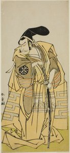 Pjäsen Iro Moyo Aoyagi Soga (?) spelas på Nakamura Theatre i den andra månaden, 1775 (?) av Katsukawa Shunsho