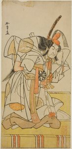 Skådespelaren Nakamura Nakazo I som prins Takahiro i Play Date Nishiki Tsui no Yumitori, framförd på Morita Theatre i den elfte månaden, 1778 av Katsukawa Shunsho