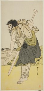 Skådespelaren Nakamura Nakazo I som avfallsmunken Dainichibo i pjäsen Edo Meisho Midori Soga, framförd på Morita-teatern den andra månaden, 1779 av Katsukawa Shunsho