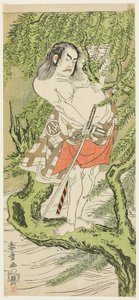 Skådespelaren Nakamura Sukegoro II i rollen som en ridderlig gemene man (otokodate) av Katsukawa Shunsho