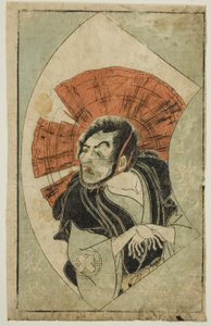 Skådespelaren Nakamura Utaemon I, från "The Picture Book of Stage Fans (Ehon Butai Ogi)" av Katsukawa Shunsho
