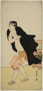 Skådespelaren Onoe Matsusuke I som Palanquin-bäraren Gohei i pjäsen Kitekaeru Nishiki no Wakayaka, framförd på Nakamura-teatern under elfte månaden, 1780 av Katsukawa Shunsho