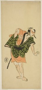 Skådespelaren Otani Hiroji III som Onio Shinzaemon (?) i pjäsen Bunshin Sugatami Soga (?), framförd på Morita Theatre (?) under andra månaden, 1765 (?) av Katsukawa Shunsho