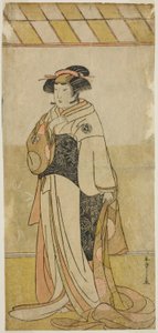 Yamashita Kinsaku II som Lady Manko (Manko Gozen) i pjäsen Hatsumombi Kuruwa Soga, som spelades på Nakamura Theatre under den första månaden, av Katsukawa Shunsho