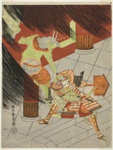 Krigaren Watanabe no Tsuna slåss mot demonen vid Rashomon
