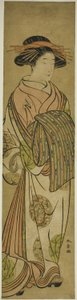 Walking Courtesan, möjligen Sugawara från Tsuruya House of Pleasure av Katsukawa Shunsho