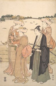 En ung samuraj och tre kvinnor, ca. 1789.