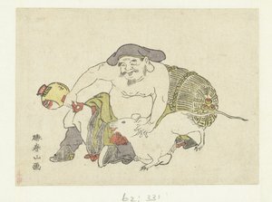 Daikoku och hans råtta av Katsukawa Shunzan