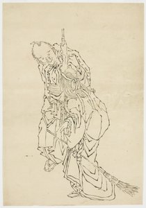 Jo and Uba; Theme of Takasago, ca. 1815-1849 (ink on paper) av Katsushika (school of) Hokusai