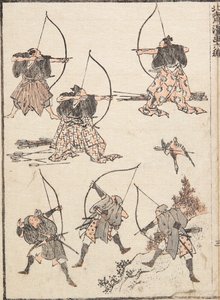 Bågskyttar av Katsushika Hokusai