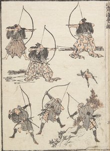 Bågskyttar, 1817 av Katsushika Hokusai