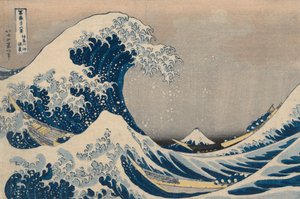 ”Under vågorna utanför Kanagawa” (eller ”Den stora vågen”), ur serien ”Trettiosex vyer av berget Fuji” av Katsushika Hokusai