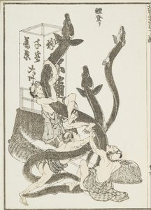 Stora ålar av Katsushika Hokusai