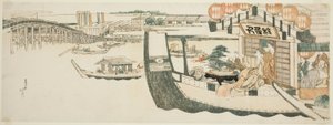 Båtfester på Sumidafloden av Katsushika Hokusai