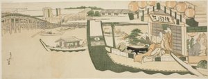 Båtfester på Sumidafloden av Katsushika Hokusai