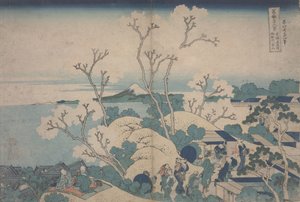 Körsbärsblommor i Gotenyama, ca 1829-33 av Katsushika Hokusai