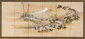 Country Scenes och Mount Fuji, en i ett par, Edo-period, ca. 1830-1832. av Katsushika Hokusai