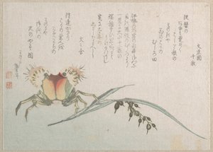 Krabba- och risfabrik av Katsushika Hokusai