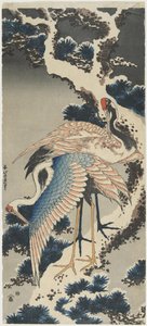 Tranor på tall, ca. 1834 av Katsushika Hokusai