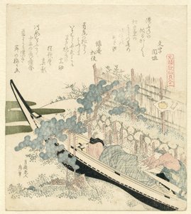 Eken under vågorna Namimakashiwa (titel på objekt) En jämförelse av Genroku-dikter och skal (serietitel) Genroku kasen kaiawase (serietitel) av Katsushika Hokusai
