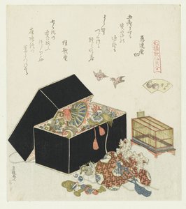 Sparvskalet Suzumegai (titel på objekt) En jämförelse av Genroku-dikter och skal (serietitel) Genroku kasen kaiawase (serietitel på objekt) av Katsushika Hokusai