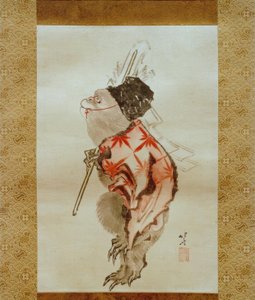 Klädd apa av Katsushika Hokusai