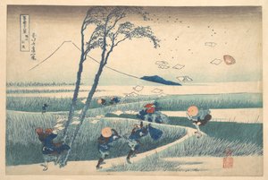Ejiri i Suruga-provinsen (Sunshū Ejiri), ur serien ”De trettiosex vyerna av berget Fuji” (Fugaku sanjūrokkei) av Katsushika Hokusai