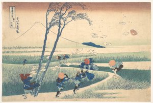 Ejiri i Suruga-provinsen (Sunshū Ejiri), ur serien ”De trettiosex vyerna av berget Fuji” (Fugaku sanjūrokkei) av Katsushika Hokusai