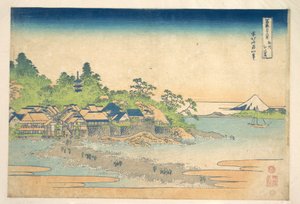 Enoshima i provinsen Sagami (Sōshū Enoshima), ur serien ”De trettiosex vyerna av berget Fuji” (Fugaku sanjūrokkei) av Katsushika Hokusai