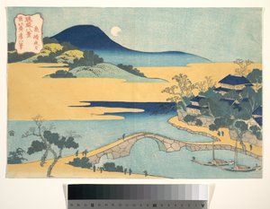 Kvällsmånen vid Izumizaki (Izaumizaki yagetsu), ur serien ”Åtta vyer från Ryūkyūöarna” (Ryūkyū hakkei) av Katsushika Hokusai