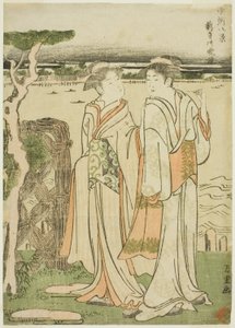 Kvällsklocka vid Mii-templet av Katsushika Hokusai