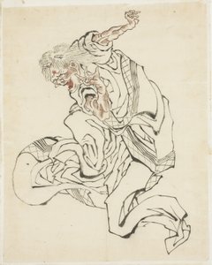 Kvinna Oni (illustration till en folksaga), ca. 1815-49 (bläck och färg på papper) av Katsushika Hokusai