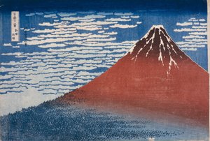 Fin vind, klar morgon (Gaifū kaisei) av Katsushika Hokusai