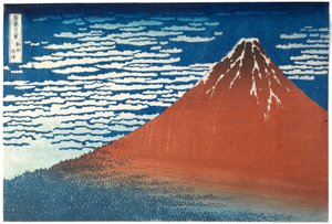 ”God vind, klart väder”, ur serien ”36 vyer av berget Fuji” av Katsushika Hokusai