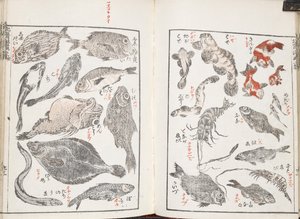 Fiskar och havsdjur av Katsushika Hokusai