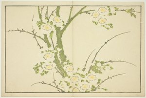 Blommor, från The Picture Book of Realistic Paintings of Hokusai (Hokusai shashin gafu) av Katsushika Hokusai