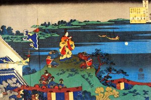 Från serien Hundred Poems by One Hundred Poets: Abe no Nakamaro, c1830. av Katsushika Hokusai